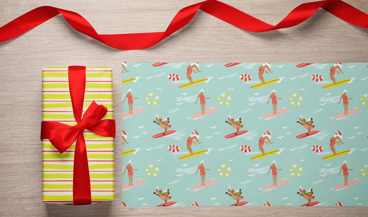 Los Angeles Hemlock Printers Christmas Wrapping paper wrapped