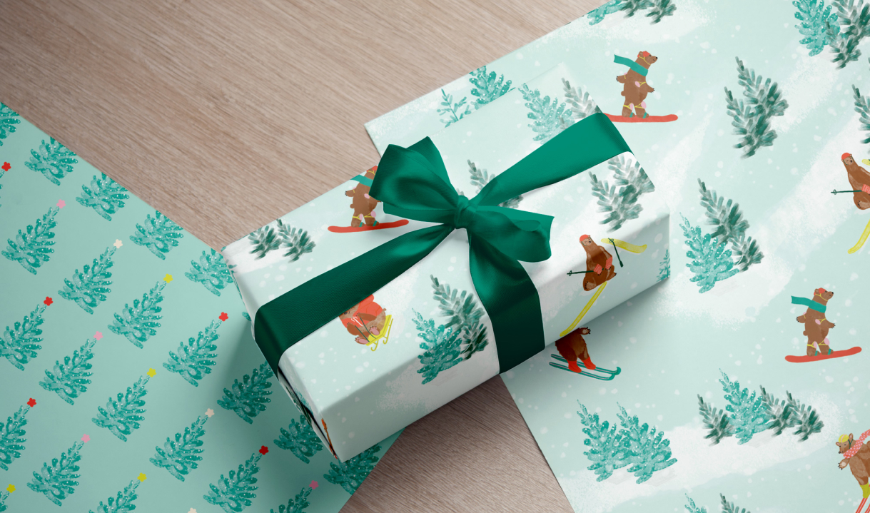 Hemlock Vancouver Wrapping Paper wrapped.