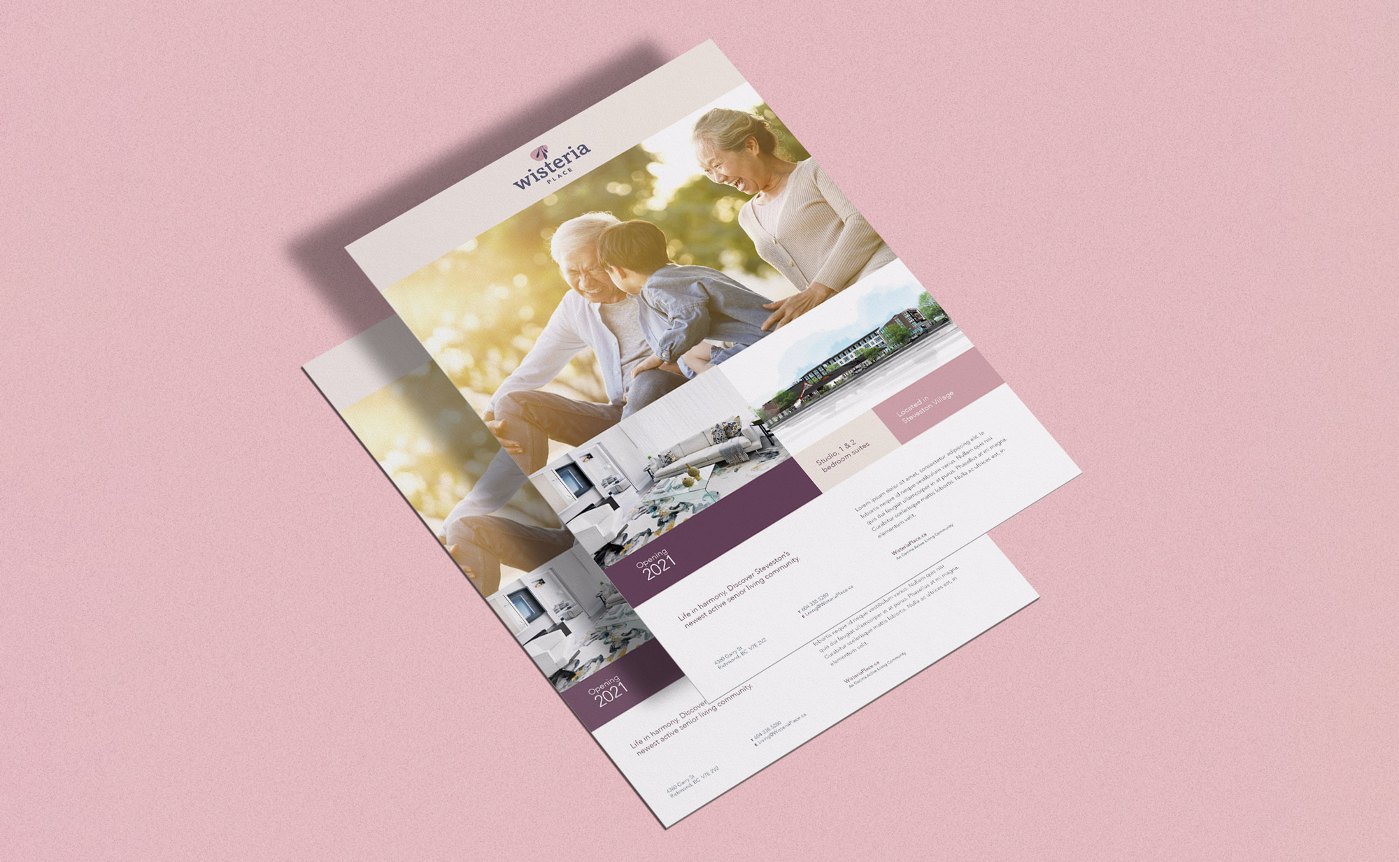 Flyer advertising the available rooms at Wisteria Place