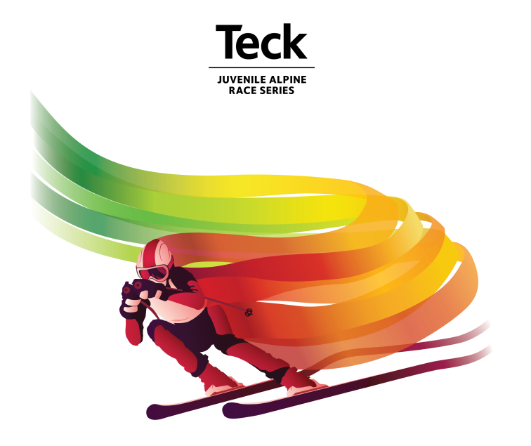 Teck BC Alpine logo with racing child graphic