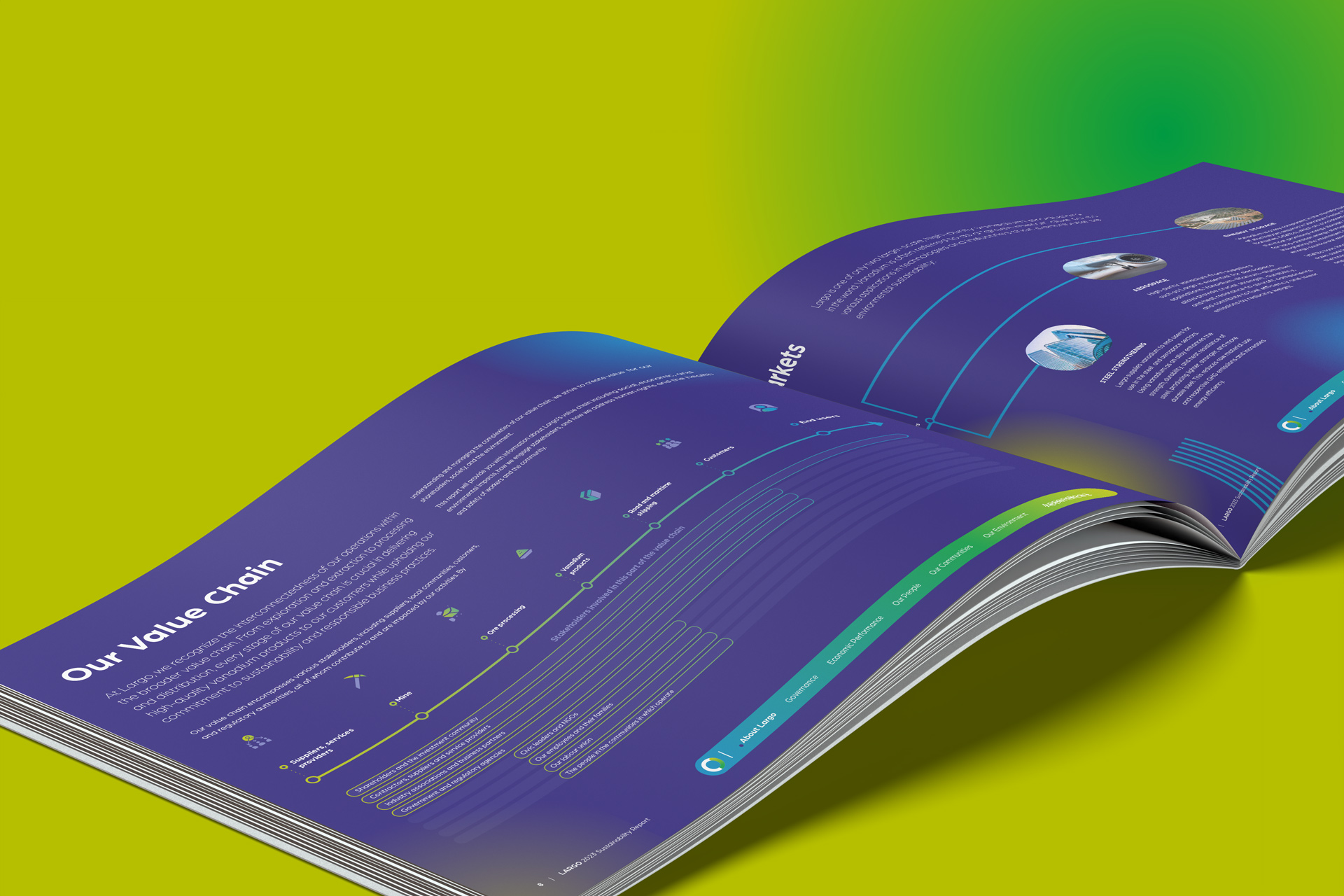 Largo Industries Annual Report open on Our Value page